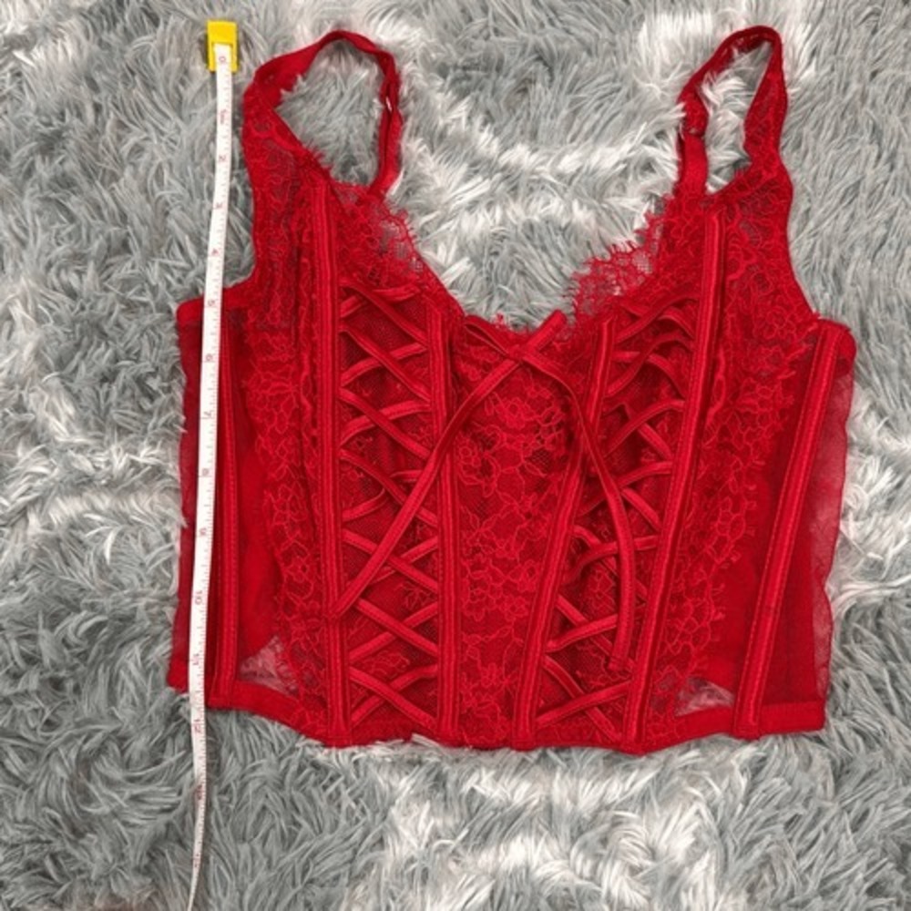 Victoria's Secret Unlined Lace-Up Corset Top size small This romantic bustier - Picture 3 of 5